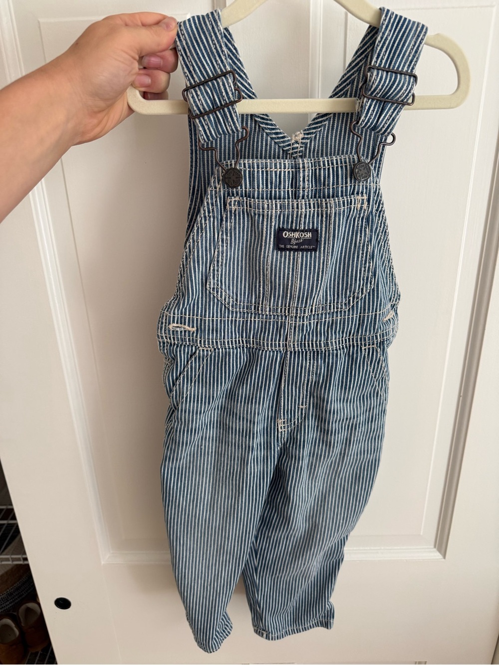 OshKosh B'gosh Blue and White Striped Overalls